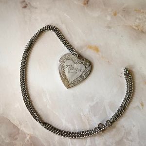 Engraved Heart Shaped Necklace for Grandma